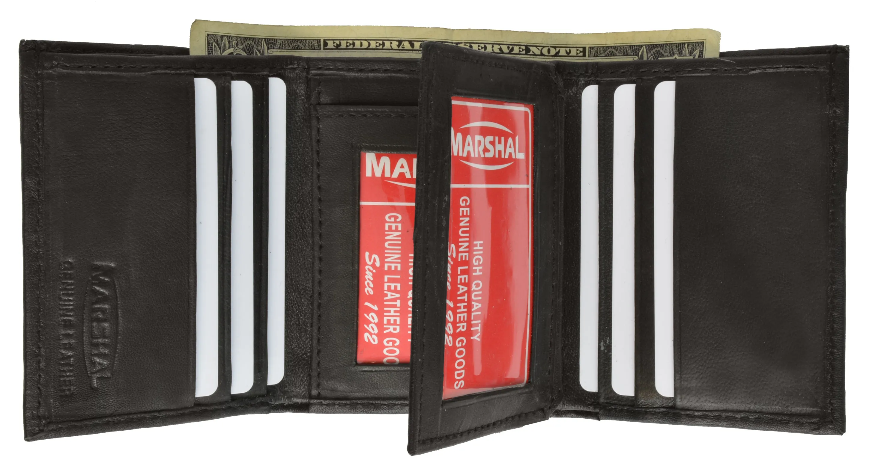 New RFID Blocking Mens Vintage Soft Genuine Leather Classic Trifold Wallet  RFID1107HTC