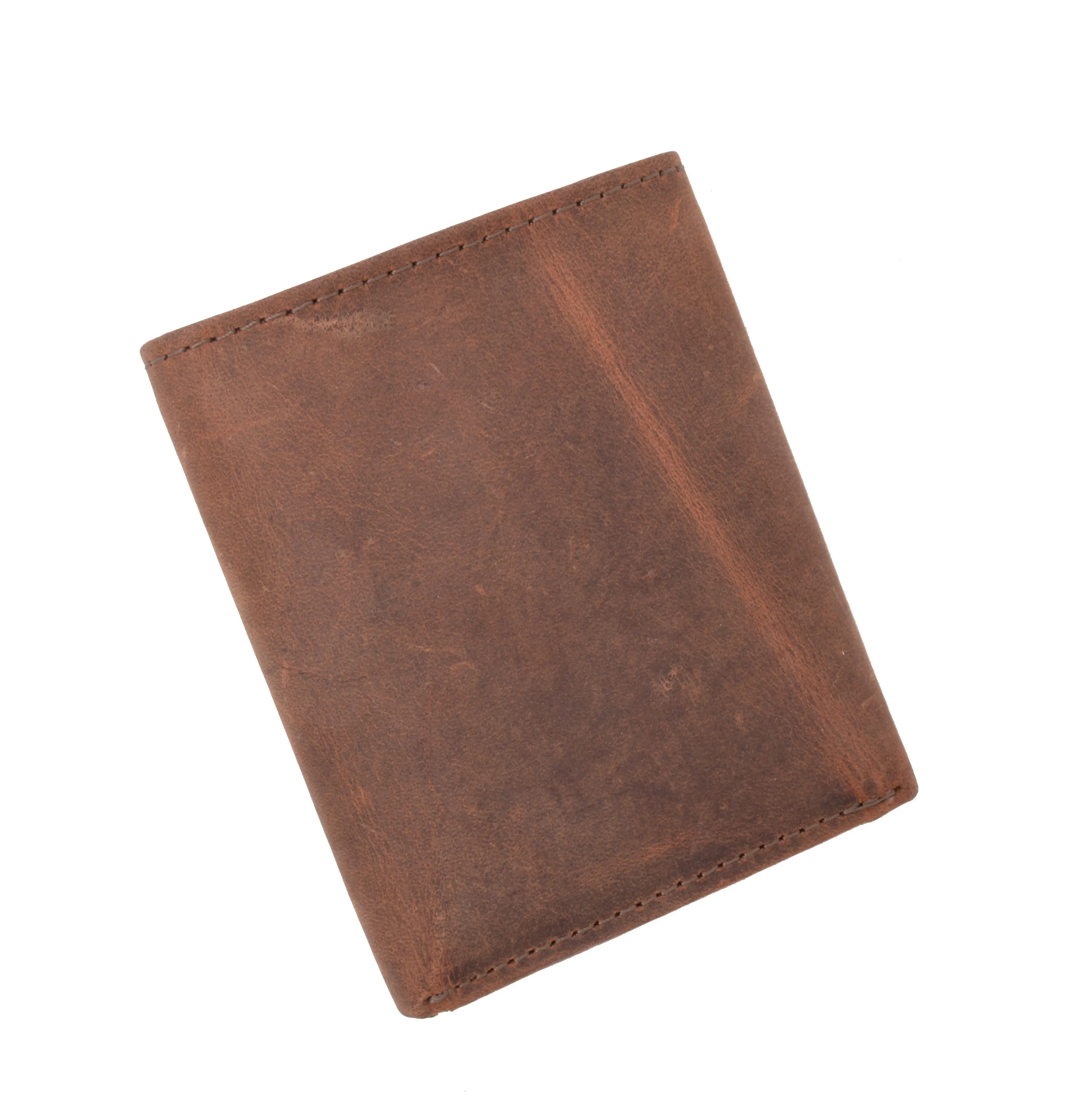 New RFID Blocking Mens Vintage Soft Genuine Leather Classic Trifold Wallet  RFID1107HTC