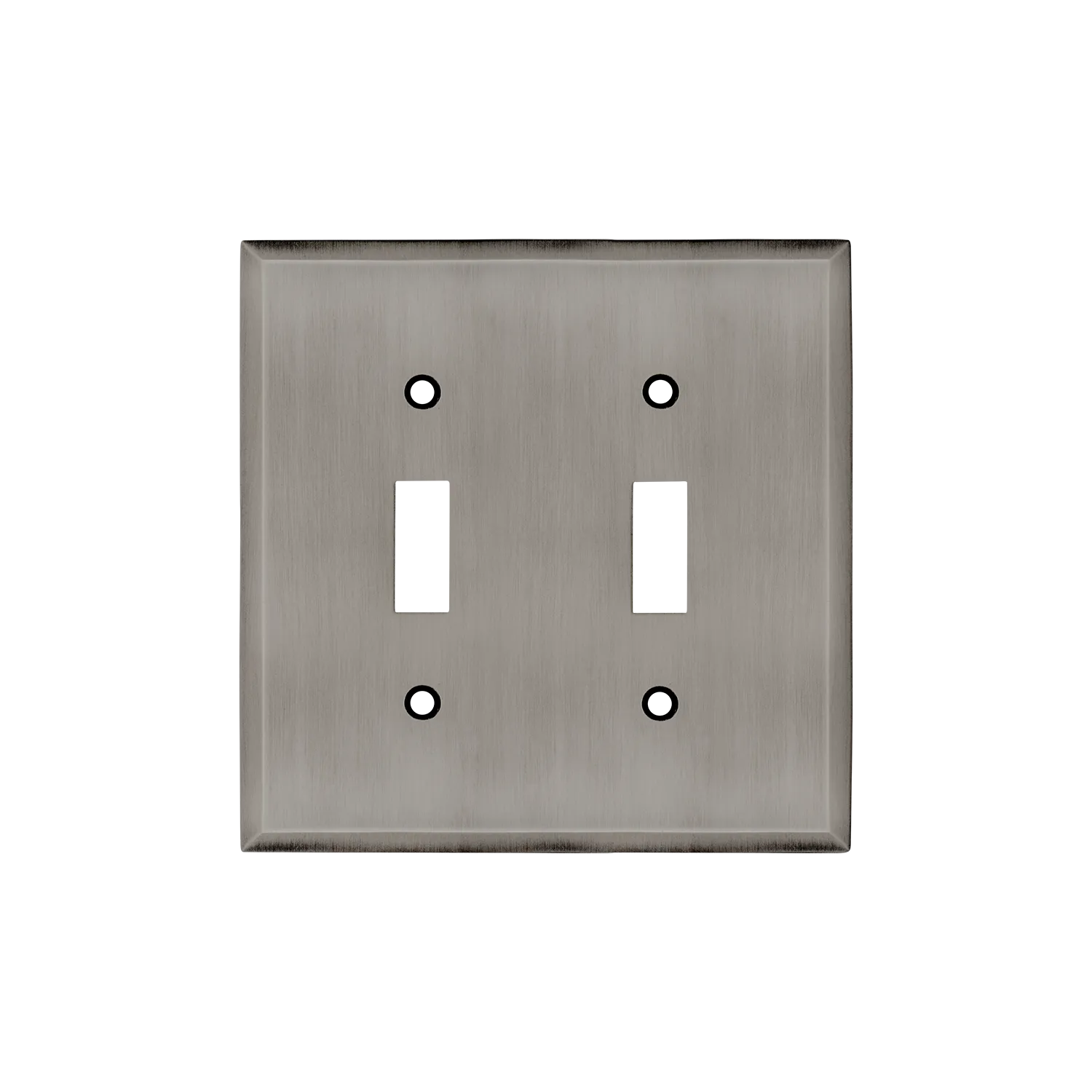 New York Switch Plate with Double Toggle in Antique Pewter