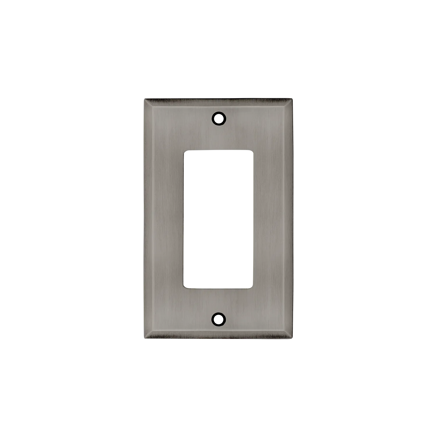 New York Switch Plate with Single Rocker in Antique Pewter