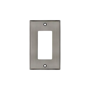 New York Switch Plate with Single Rocker in Antique Pewter