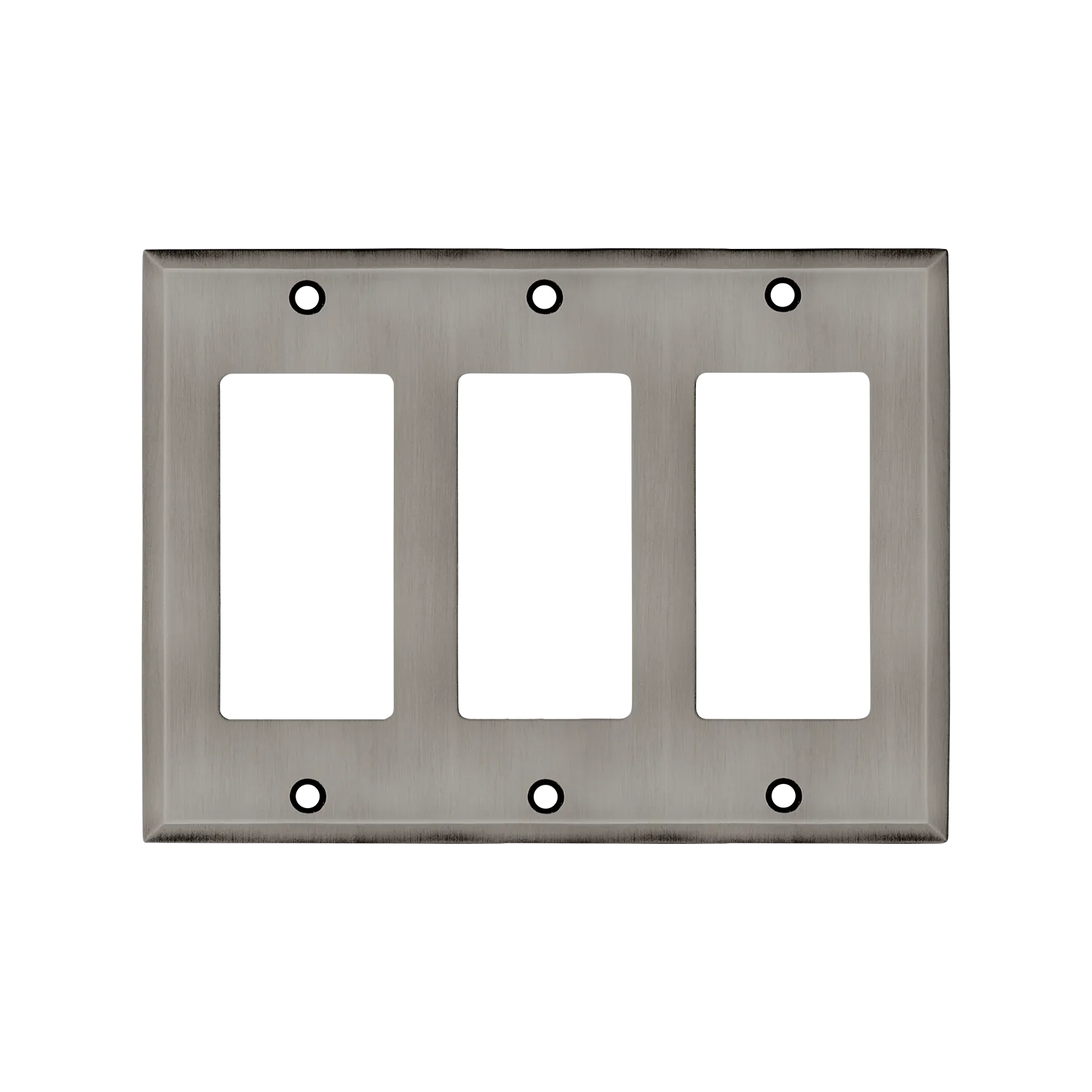 New York Switch Plate with Triple Rocker in Antique Pewter