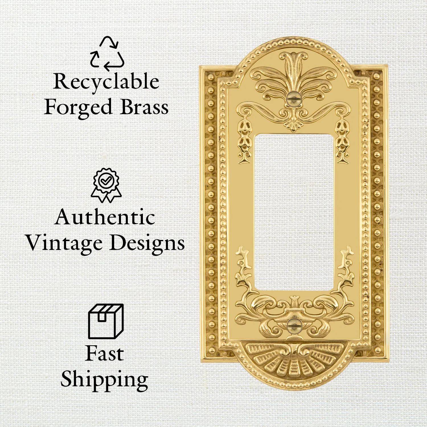 New York Switch Plate with Triple Rocker in Antique Pewter