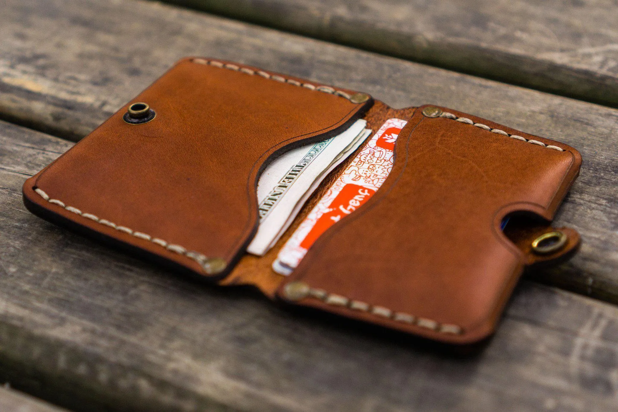 No.38 Personalized Minimalist Hanmade Leather Wallet - Brown