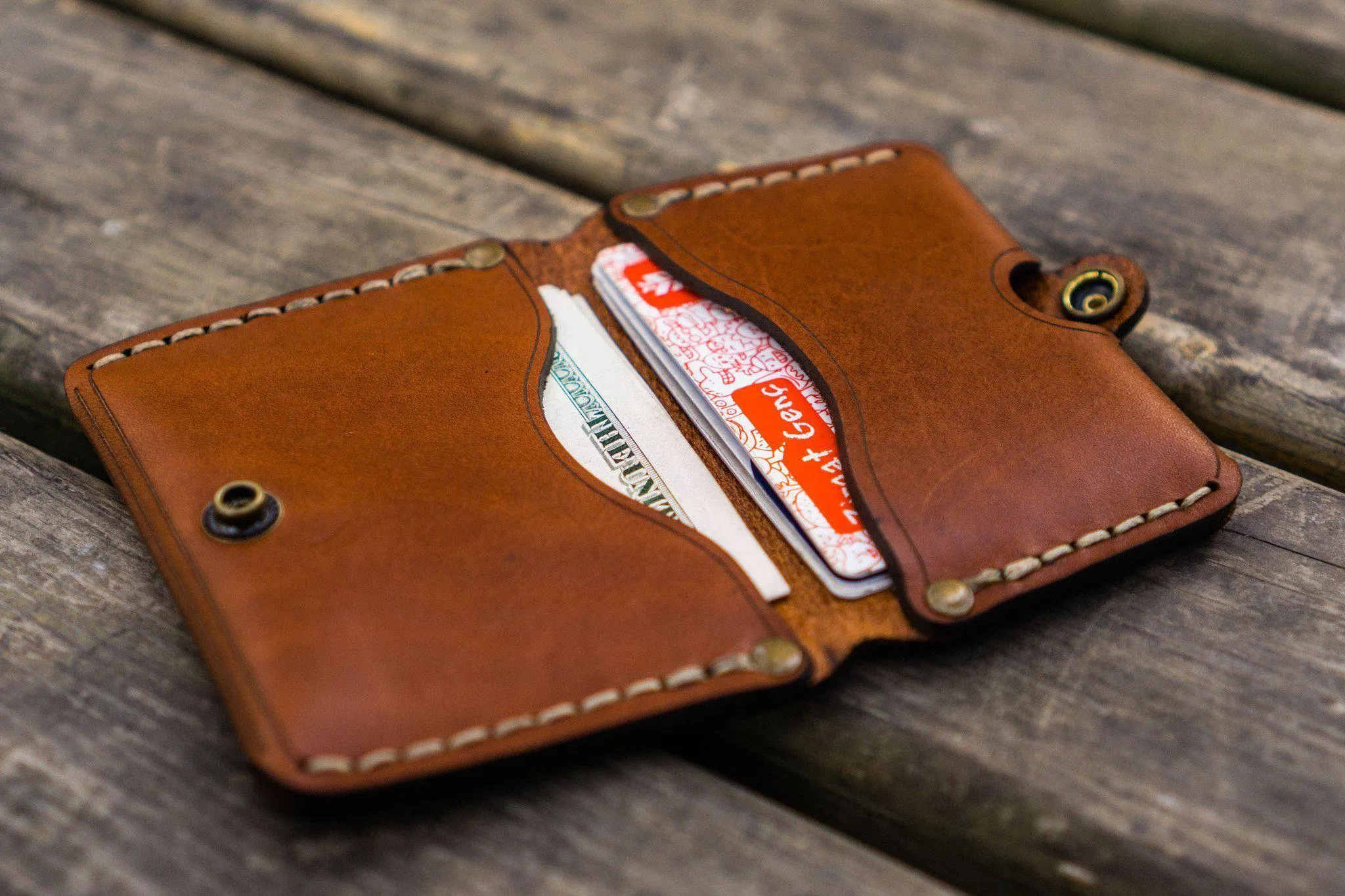 No.38 Personalized Minimalist Hanmade Leather Wallet - Brown