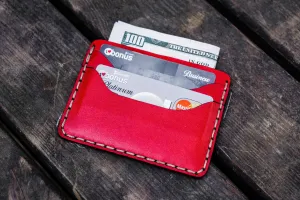 No.40 Handmade Leather Slim Card Wallet - Red