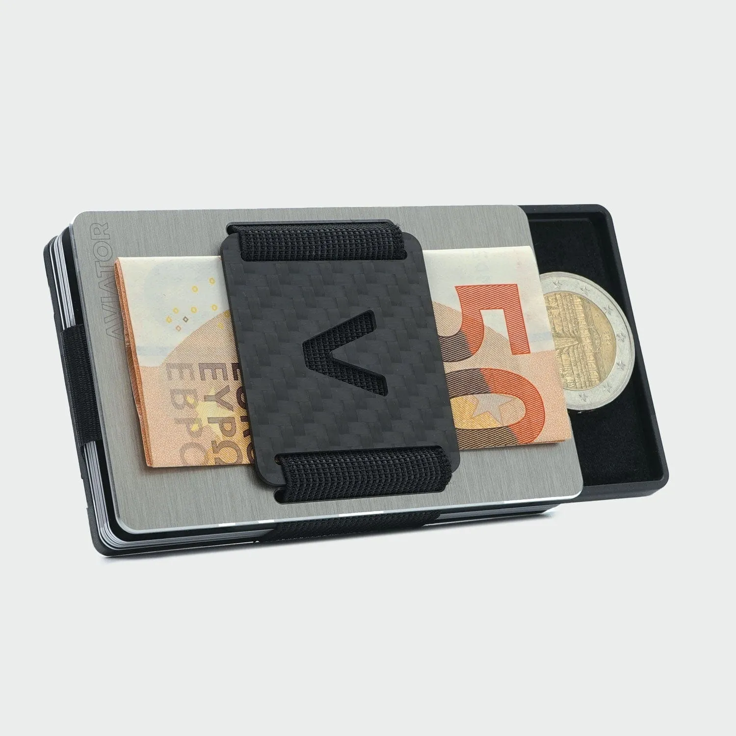 NOT FLAW[LESS] Brushed Silver Aluminum Slim Wallet