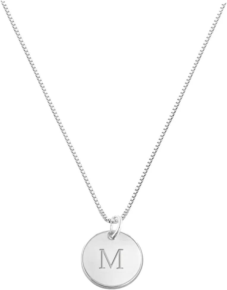 OAK & LUNA - Personalized Willow Disc Initial Necklace with Diamond option - Dainty Gift for Her, Women, Mom - Custom Jewelry for Christmas, Mother's Day,