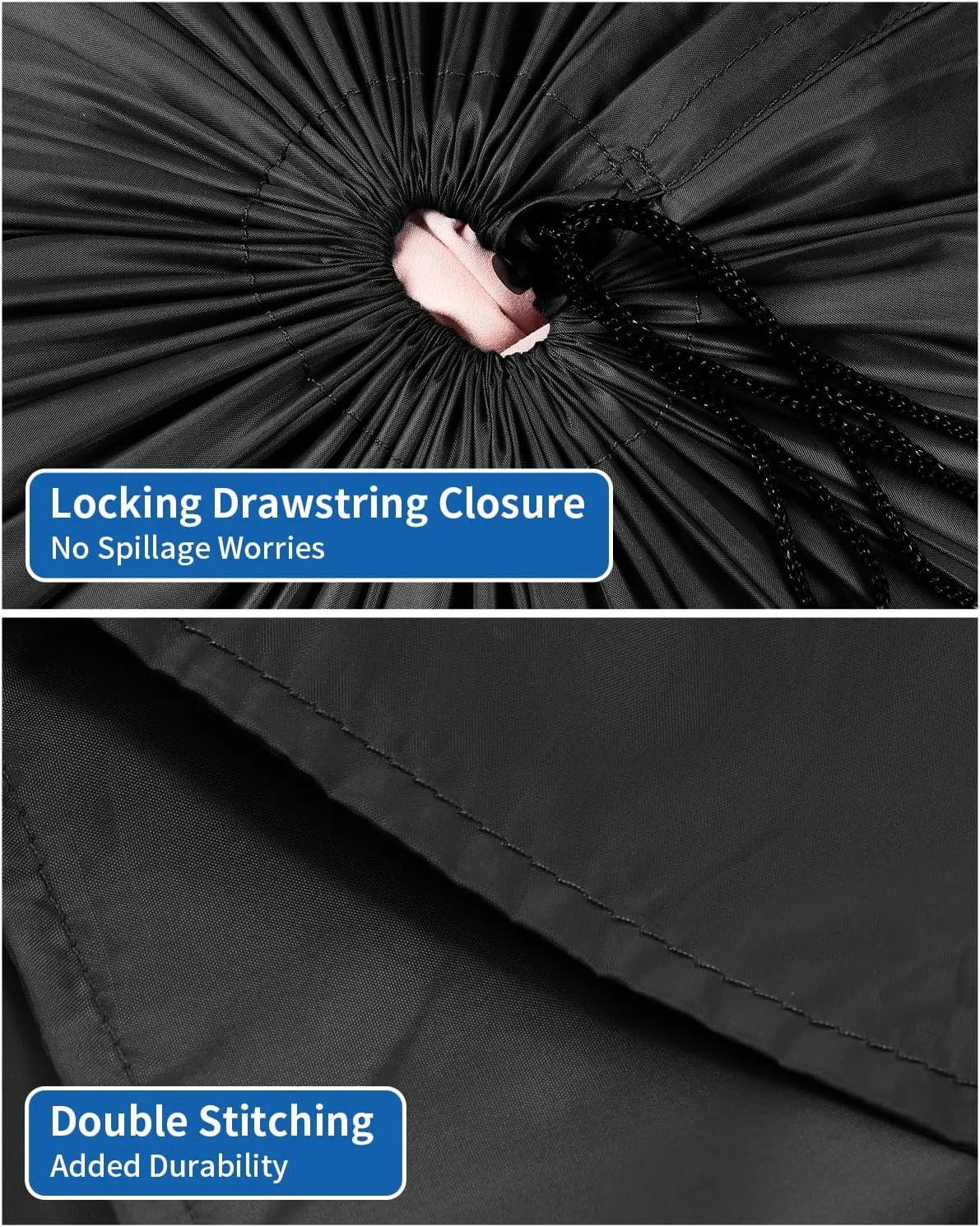 OTraki 2 Pack Laundry Bag Travel 16 x 20 Inch Drawstring Laundry Bag Dirty Clothes Sacks Washable Organizer Bag for Camp Home College Dorm Black