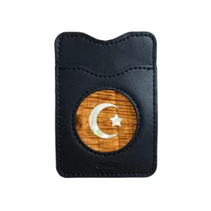 Pearl Crescent Moon & Star | Leather Phone Wallet