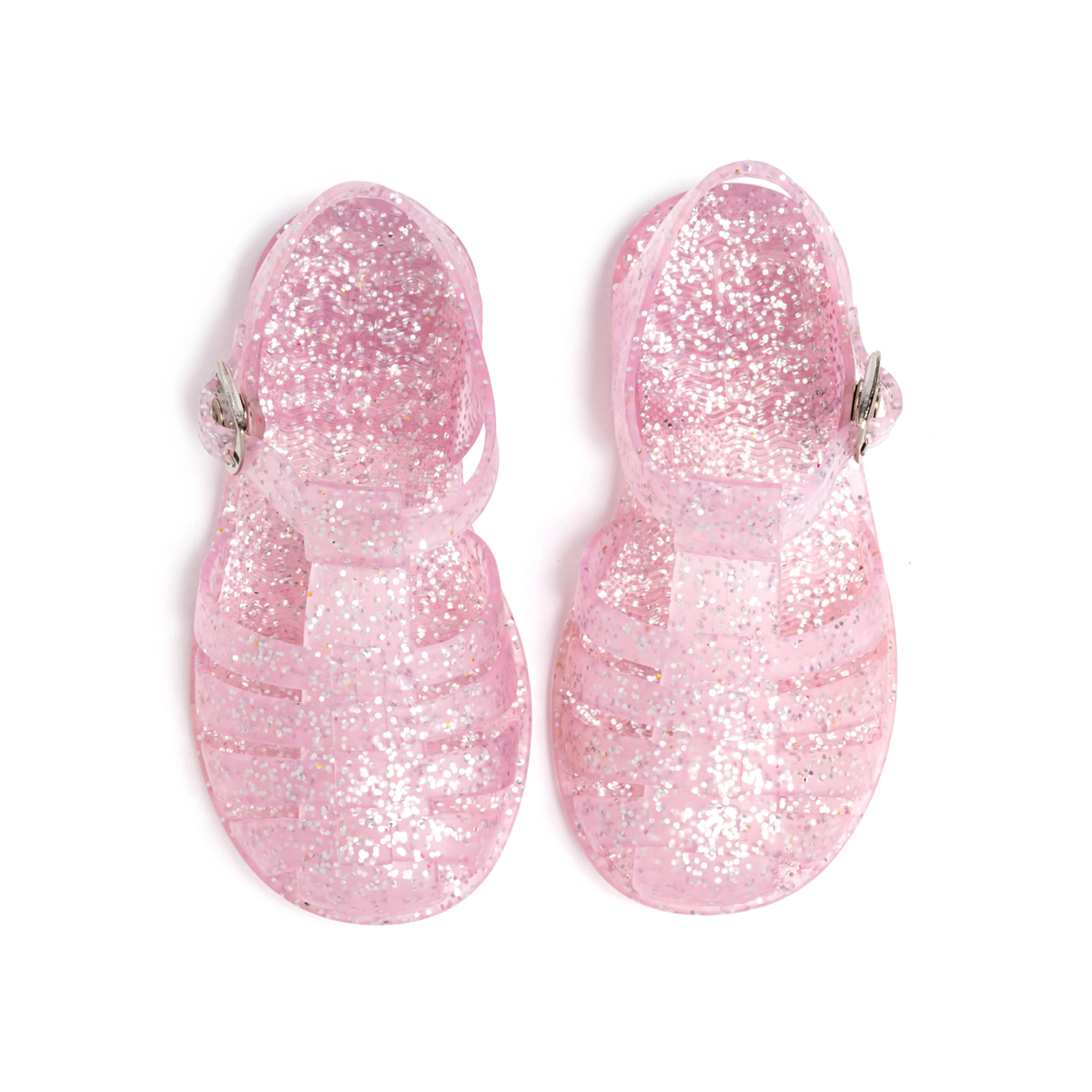 Pink Glitter Jelly Sandals
