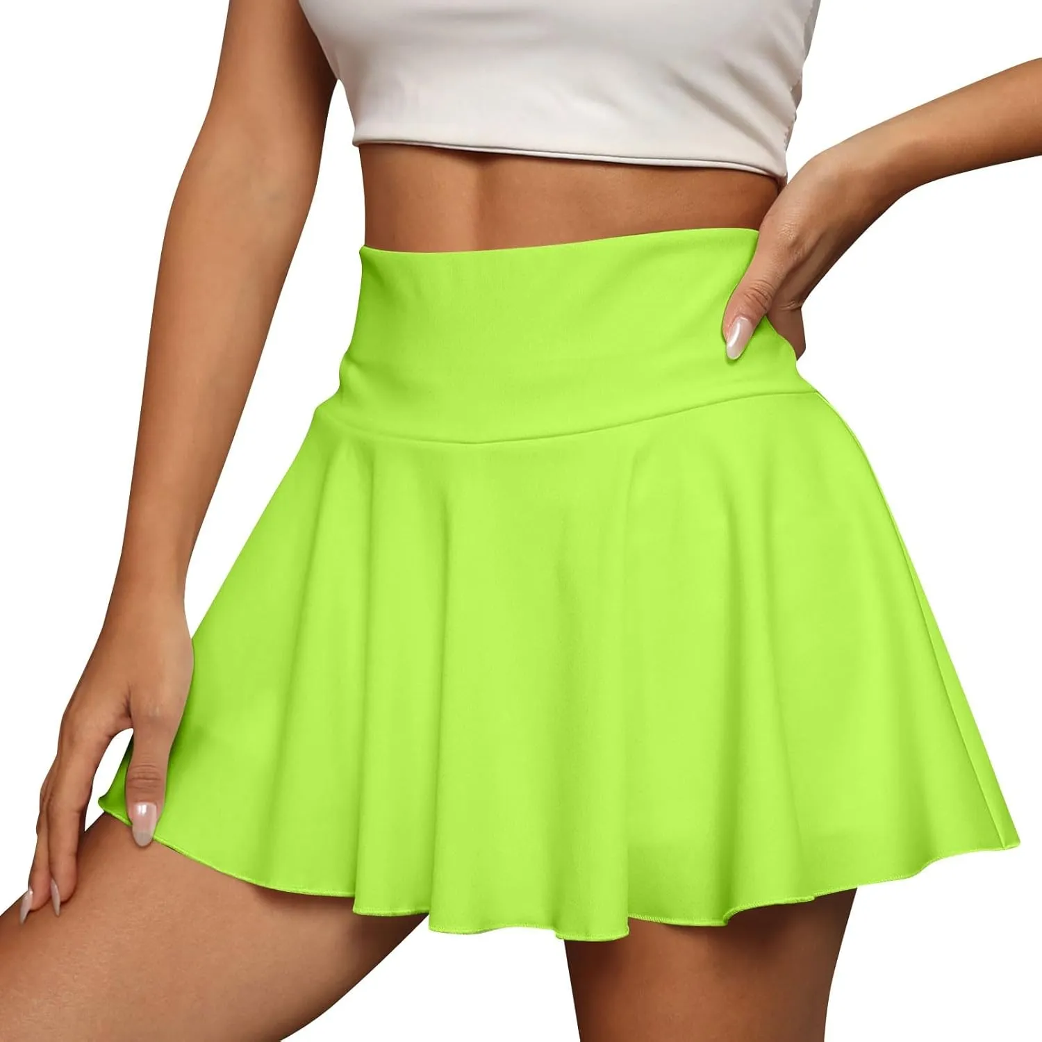 Pleated Tennis Skirts for Women Tummy Control High Waisted Athletic Skort Summer Golf Skirts with Shorts Underneath