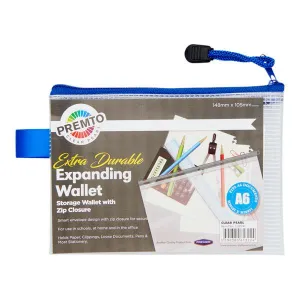 Premto - A6 Extra Durable Expanding Mesh Wallet - Clear Pearl