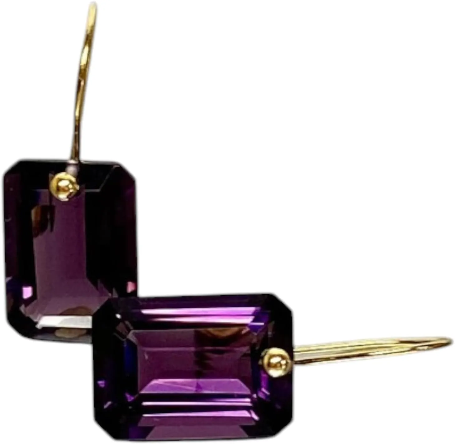 Purple Amethyst Drop Dangle Earrings, 925 Sterling Silver February' Birthstone, Minimalist Jewelry