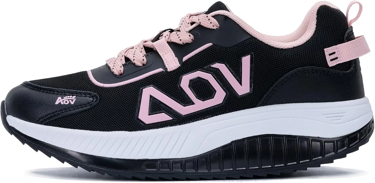 QAUPPE Women Walking Shoes with Arch Support, Orthotic Platform Sneakers Plantar Fasciitis Tennis Shoes Wide for Foot Pain Relief