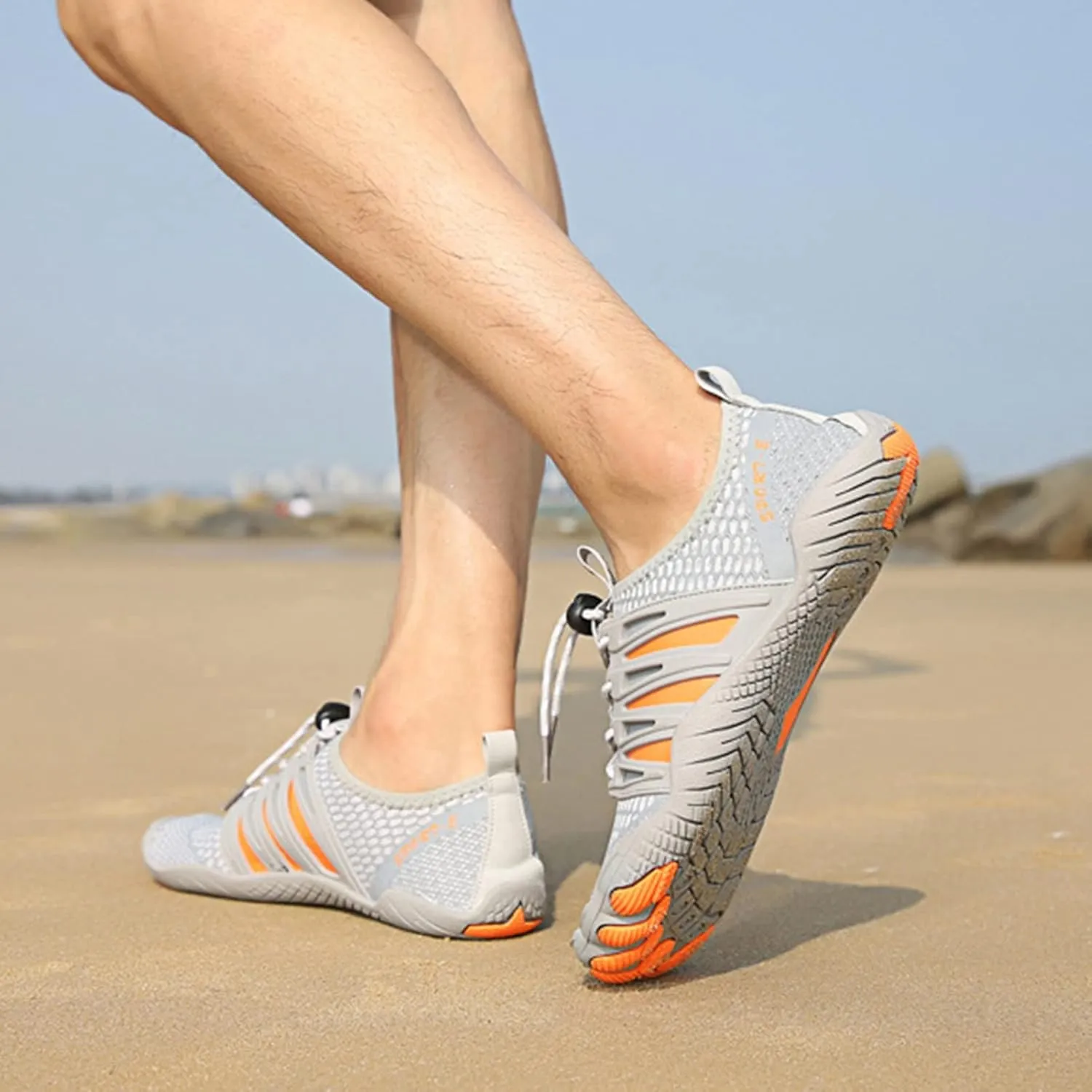 Quick-Dry Water Shoes Men,Outdoor Pool Surf Barefoot Shoes,Lightweight Breathable Aqua Beach Swim Shoes for Women,Unisex Adult,with Draining Hole,for Fitness/Exercise/Yoga