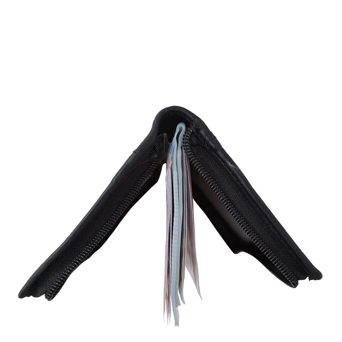 RFID Blocking Genuine Leather Zip Around Card Holder
