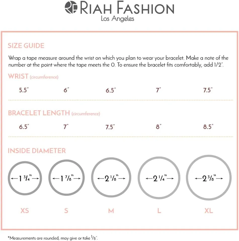 RIAH FASHION Bead Multi Layer Versatile Statement Bracelets - Stackable Beaded Strand Stretch Bangles Sparkly Crystal Mix, Tassel Charm