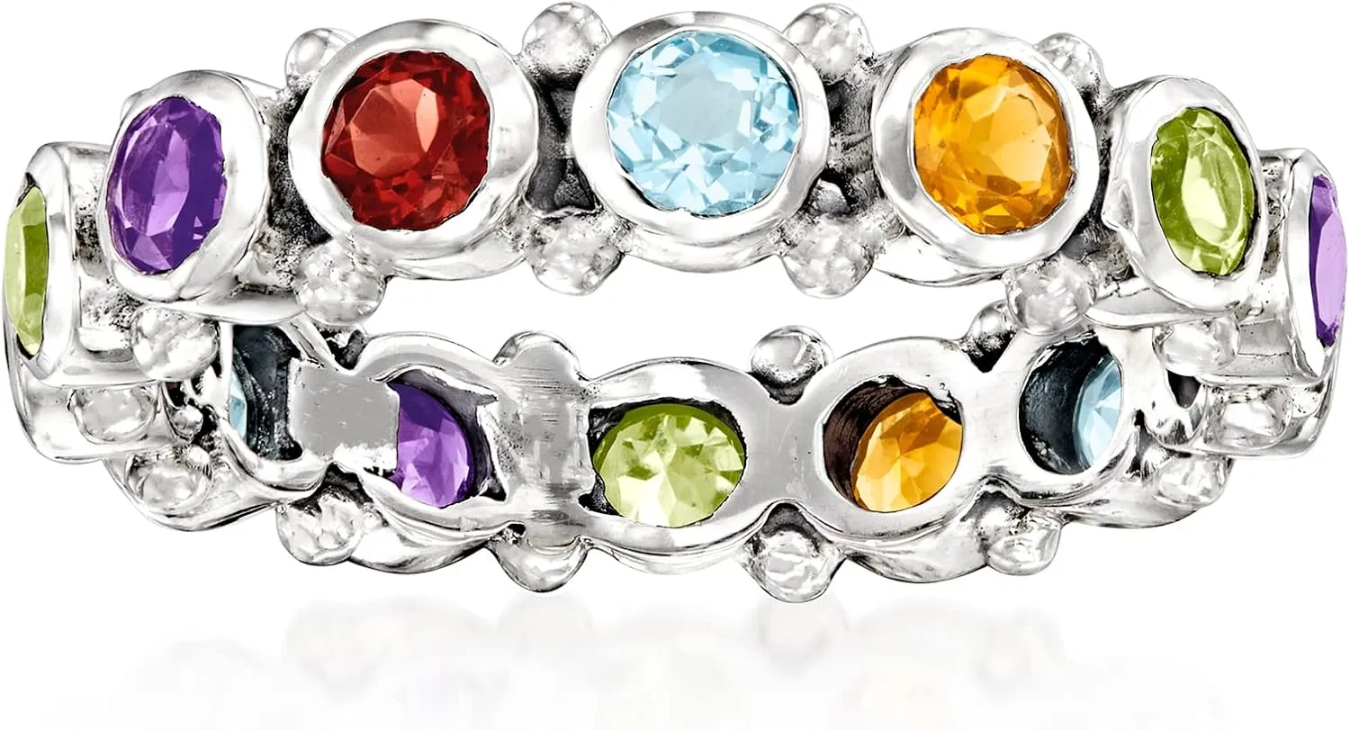 Ross-Simons 1.50 ct. t.w. Multi-Gemstone Eternity Band in Sterling Silver