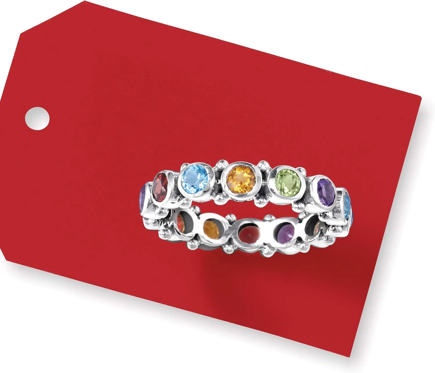Ross-Simons 1.50 ct. t.w. Multi-Gemstone Eternity Band in Sterling Silver