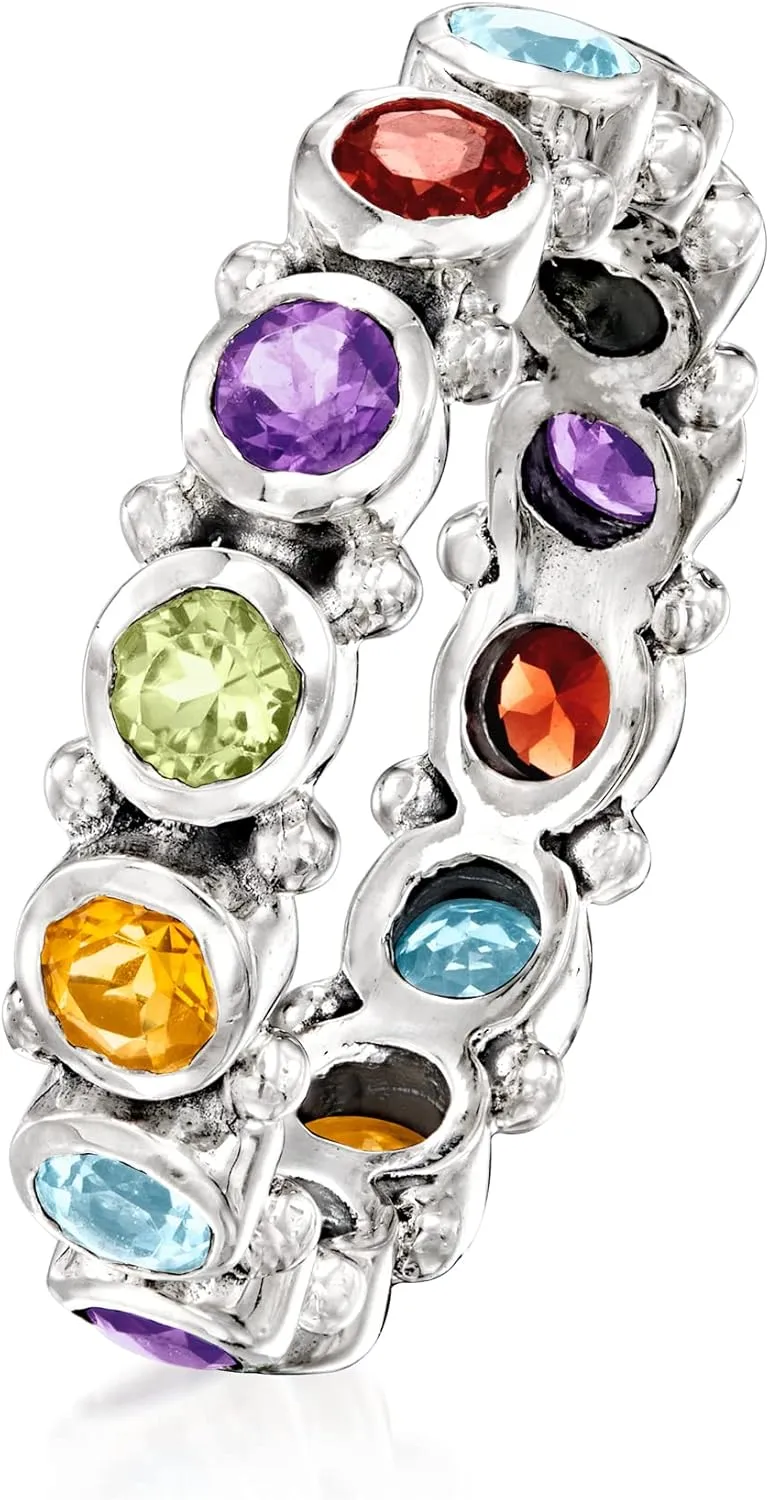 Ross-Simons 1.50 ct. t.w. Multi-Gemstone Eternity Band in Sterling Silver