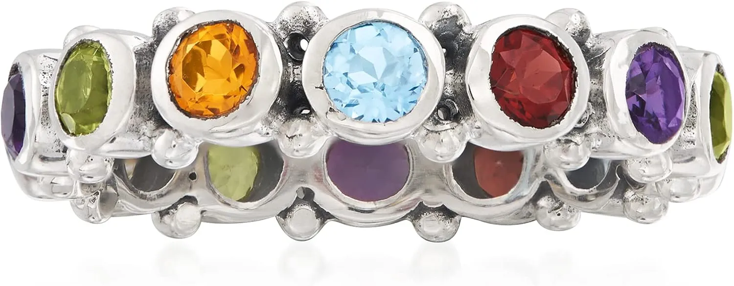 Ross-Simons 1.50 ct. t.w. Multi-Gemstone Eternity Band in Sterling Silver