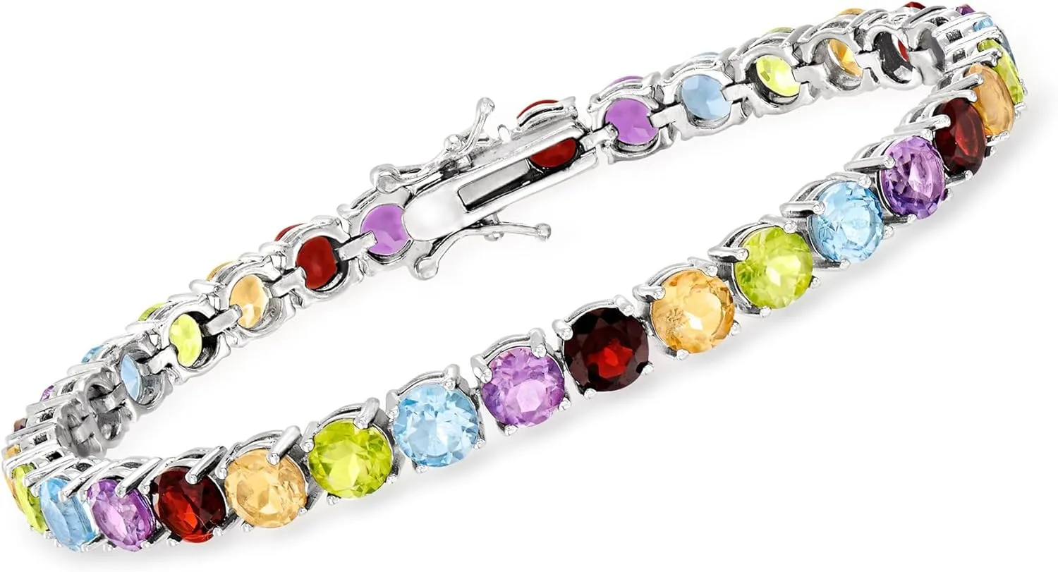 Ross-Simons 18.60 ct. t.w. Multi-Gemstone Tennis Bracelet in Sterling Silver