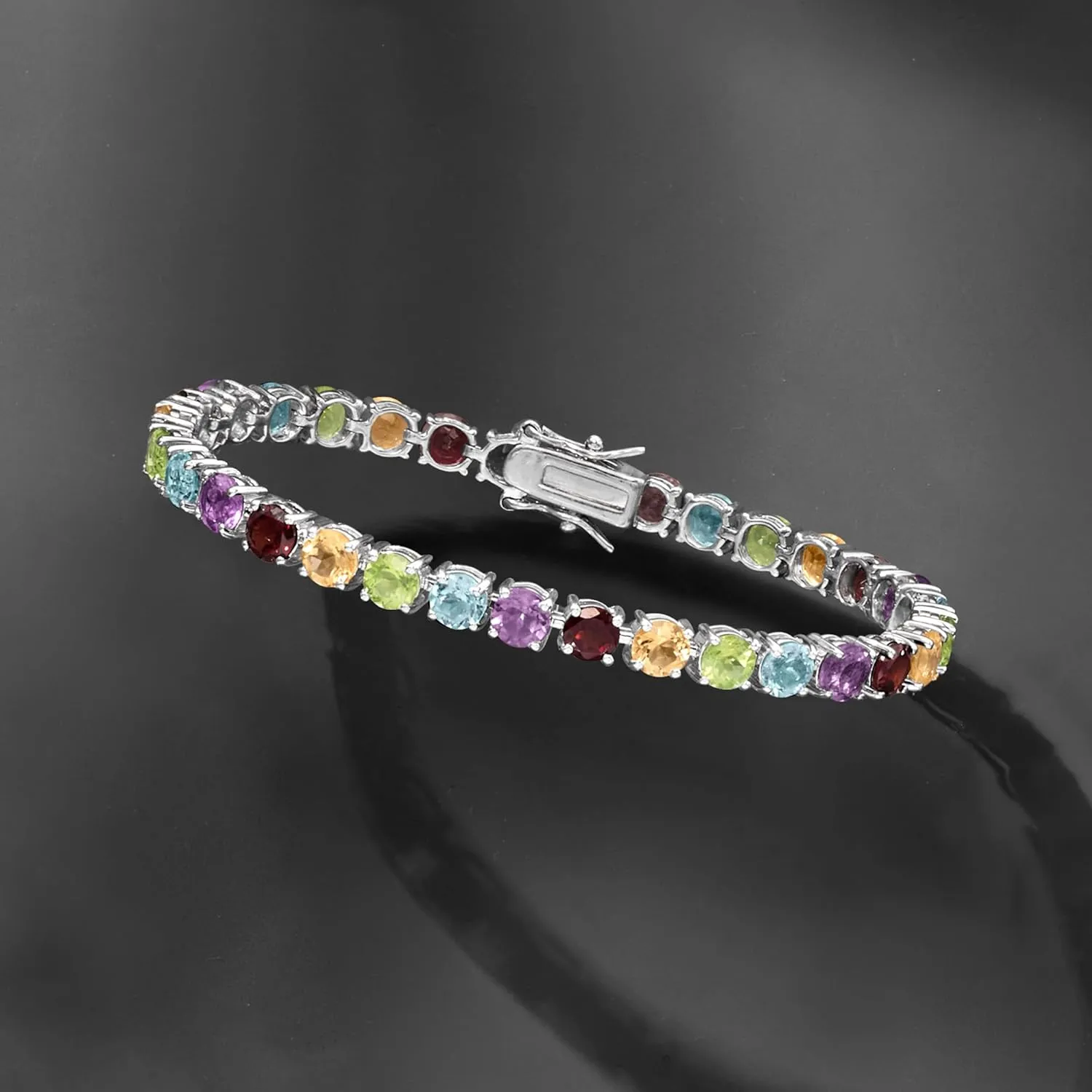 Ross-Simons 18.60 ct. t.w. Multi-Gemstone Tennis Bracelet in Sterling Silver