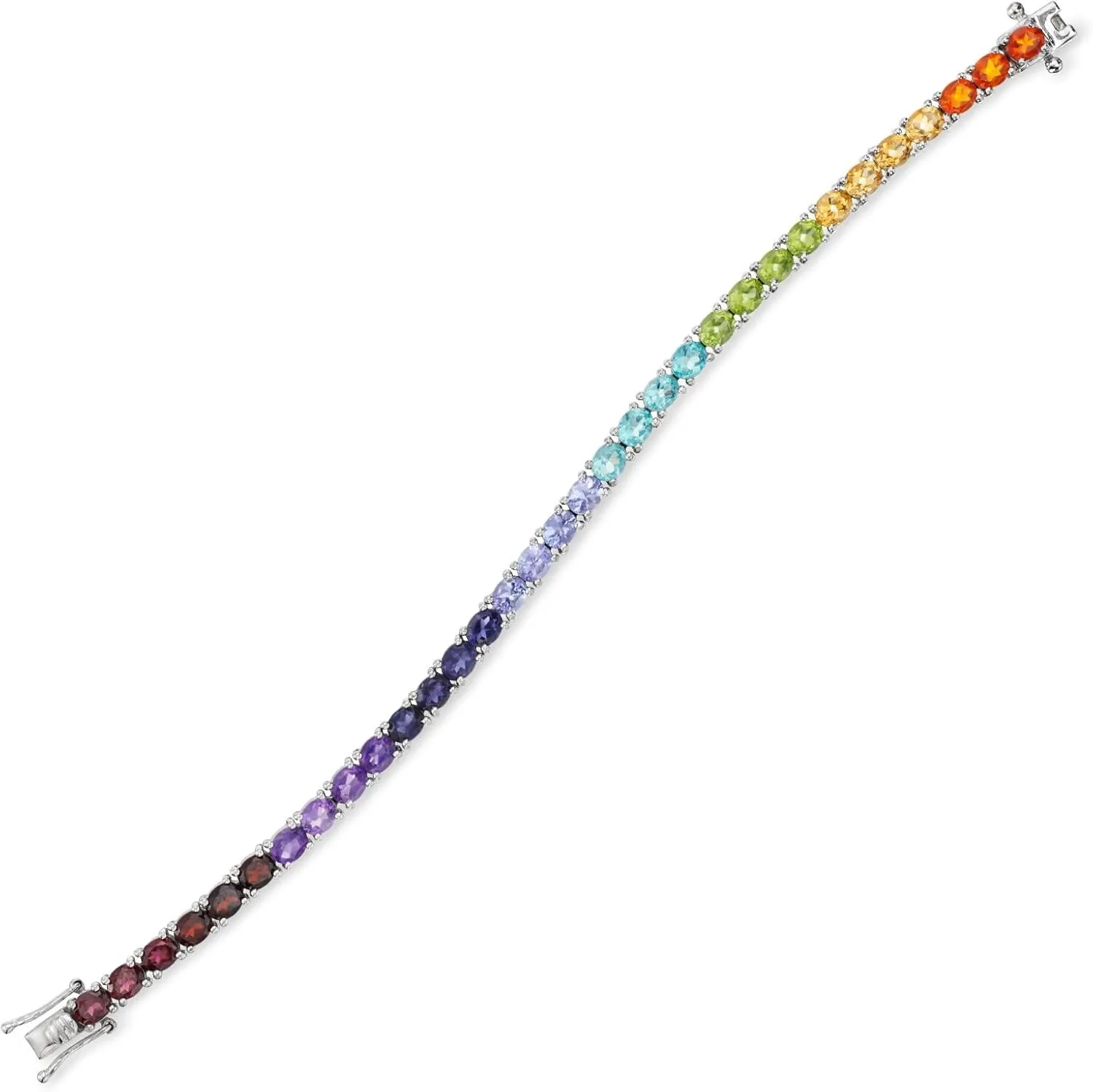 Ross-Simons Fire Opal and 10.50 ct. t.w. Multi-Gemstone Tennis Bracelet in Sterling Silver