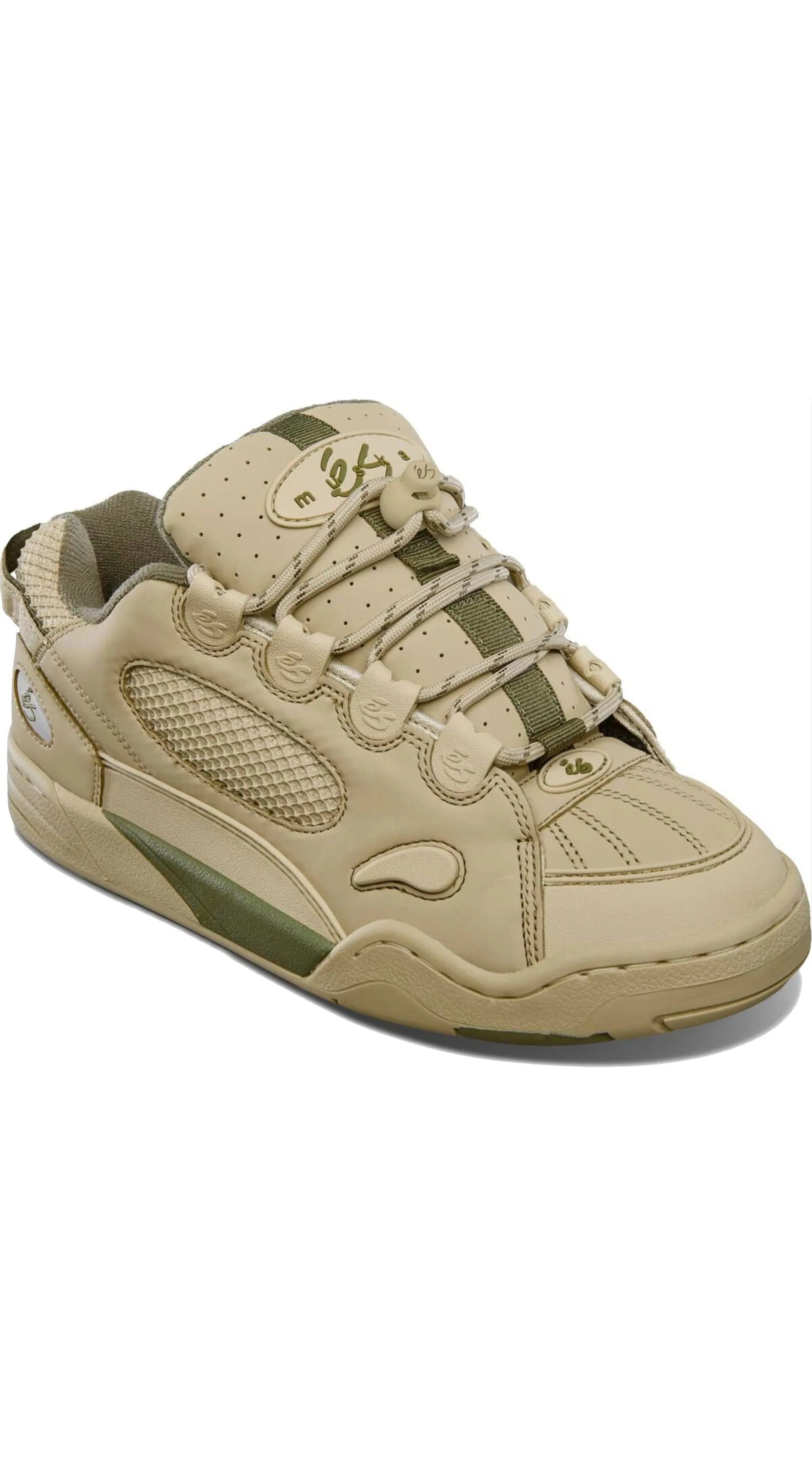 éS The Muska Shoes Tan Green -Zapatillas