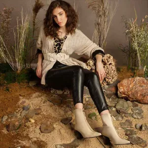 Saint G Solid White Leather Zipper Ankle Boots
