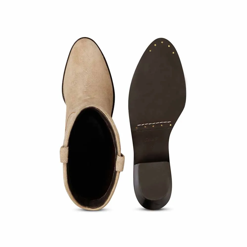 Saint G Stitched Ivory Leather Handcrafted Boots