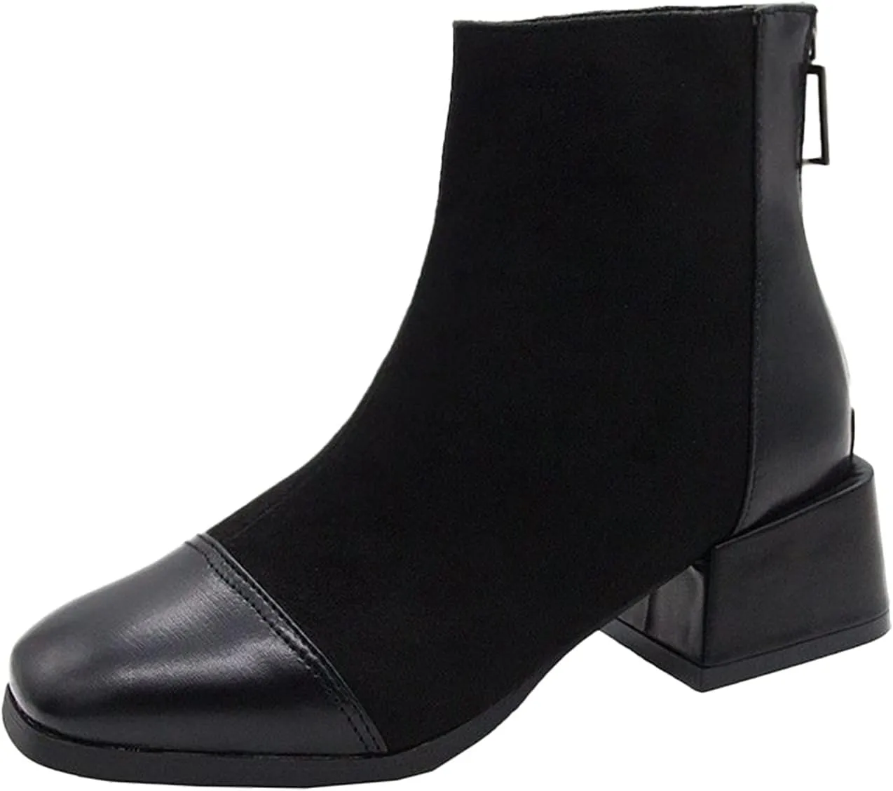 SBGMoSJ Ankle Boots Men Western High Heels Ankle Boots for Women Womens Black Dress Boots Ankle Wide Ankle Booties Women's Ankle Boots Blue Leather