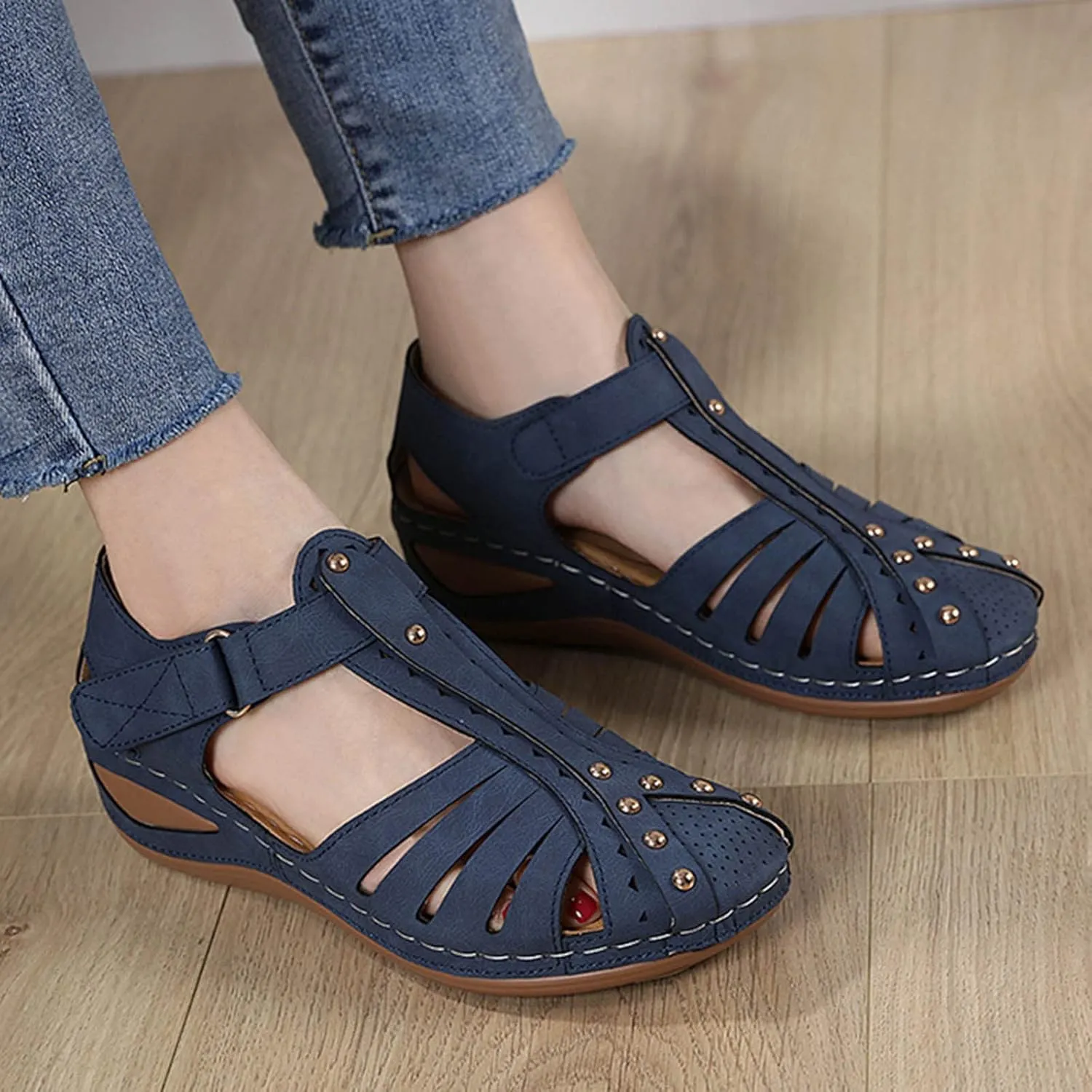 Shoes for Bunions and Wide Feet Sandalias Para Mujer Elegantes Blancas Sandals for Women Dressy Orthopaedic Shoes for Women Arch Support Flip Flops Women 1 Inch Heel Sandals for Women