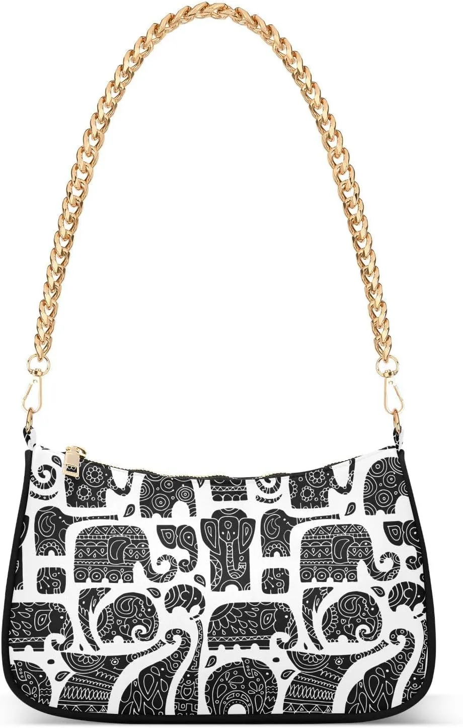 Shoulder Bag for Women Black Elephants Hobo Purses Handbags for Women with Chain Strap