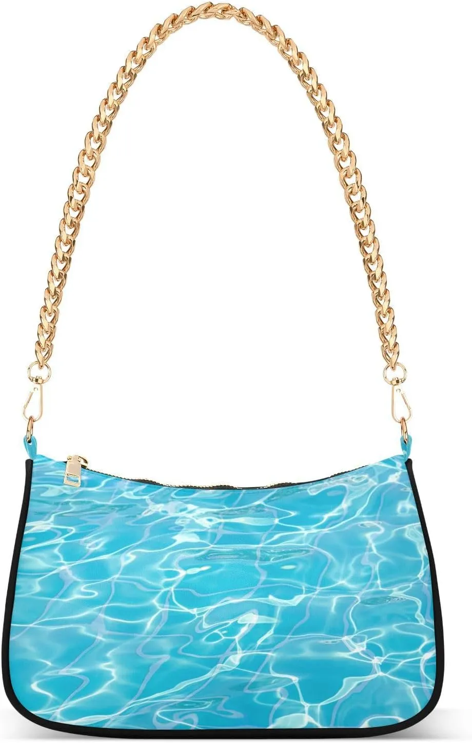 Shoulder Bag for Women Blue Swimming Pools Water Surface Hobo Purses Handbags for Women with Chain Strap