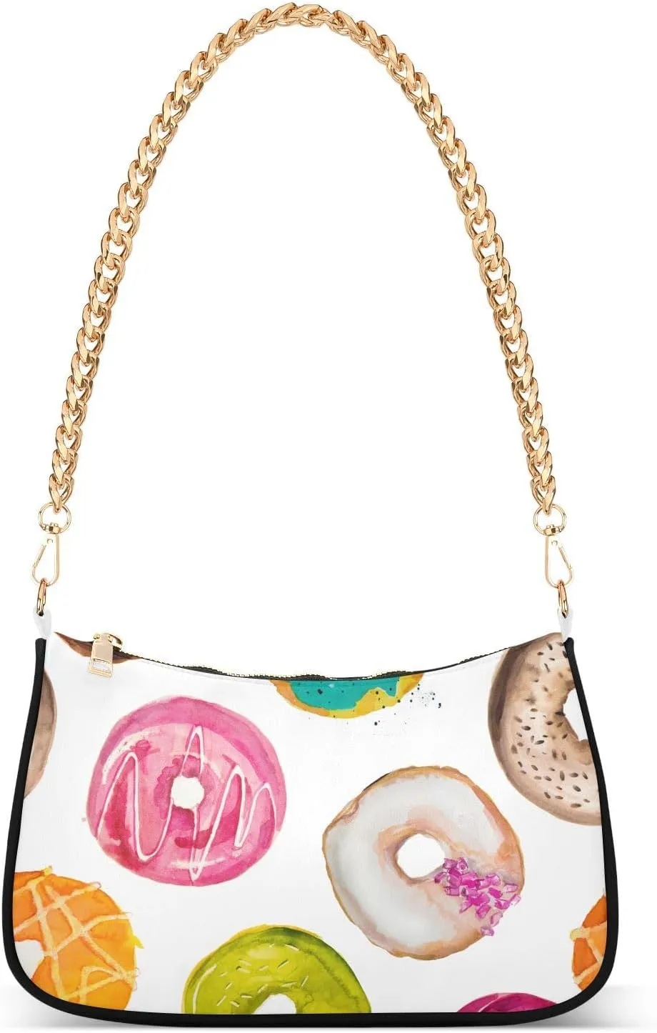 Shoulder Bag for Women Colored Donuts Hobo Purses Handbags for Women with Chain Strap