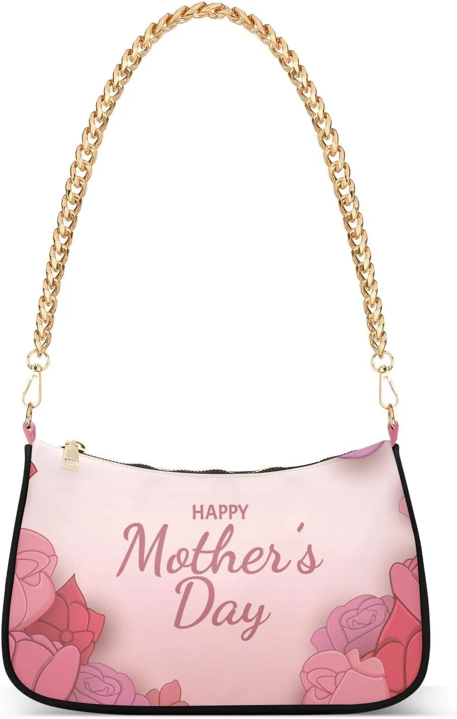 Shoulder Bag for Women Happy Mothers Day Greeting Hobo Purses Handbags for Women with Chain Strap