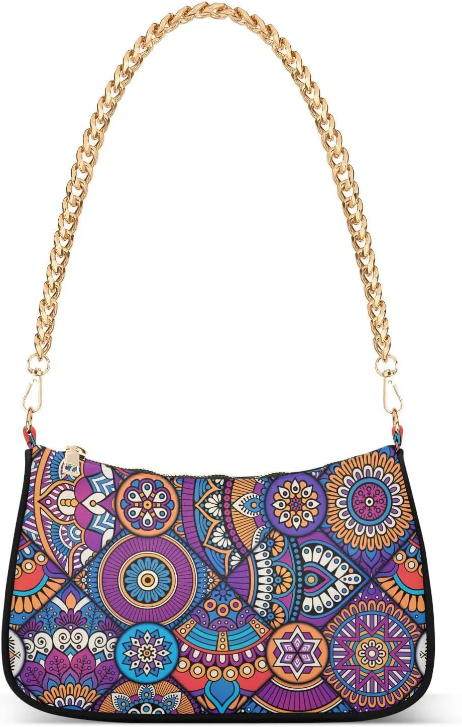 Shoulder Bag for Women Indian Pattern Hobo Purses Handbags for Women with Chain Strap