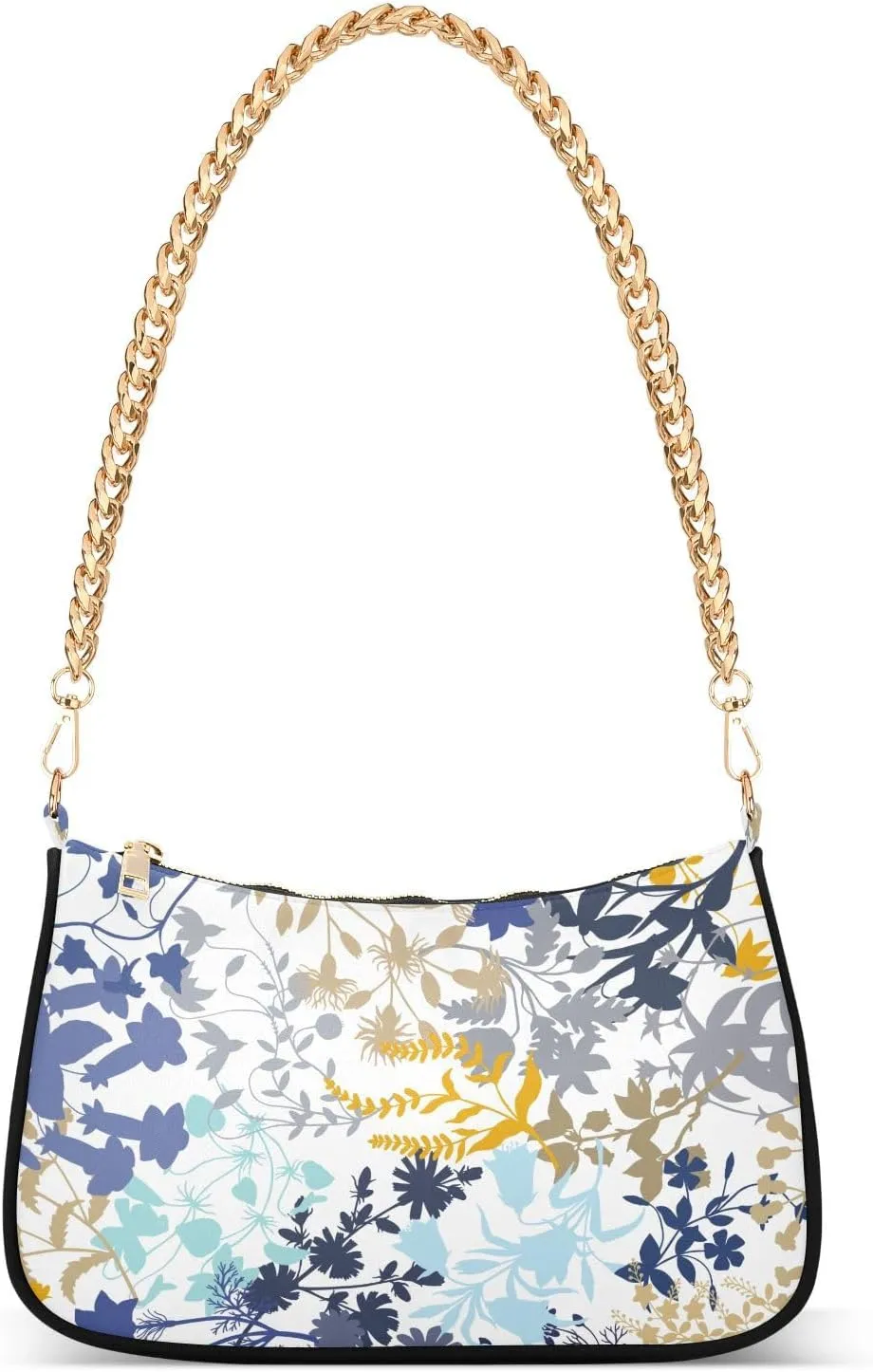 Shoulder Bag for Women Pattern Of Flowers Leaves Hobo Purses Handbags for Women with Chain Strap
