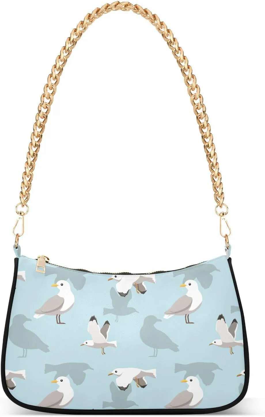 Shoulder Bag for Women Seagull Flying Cartoon Birds Hobo Purses Handbags for Women with Chain Strap