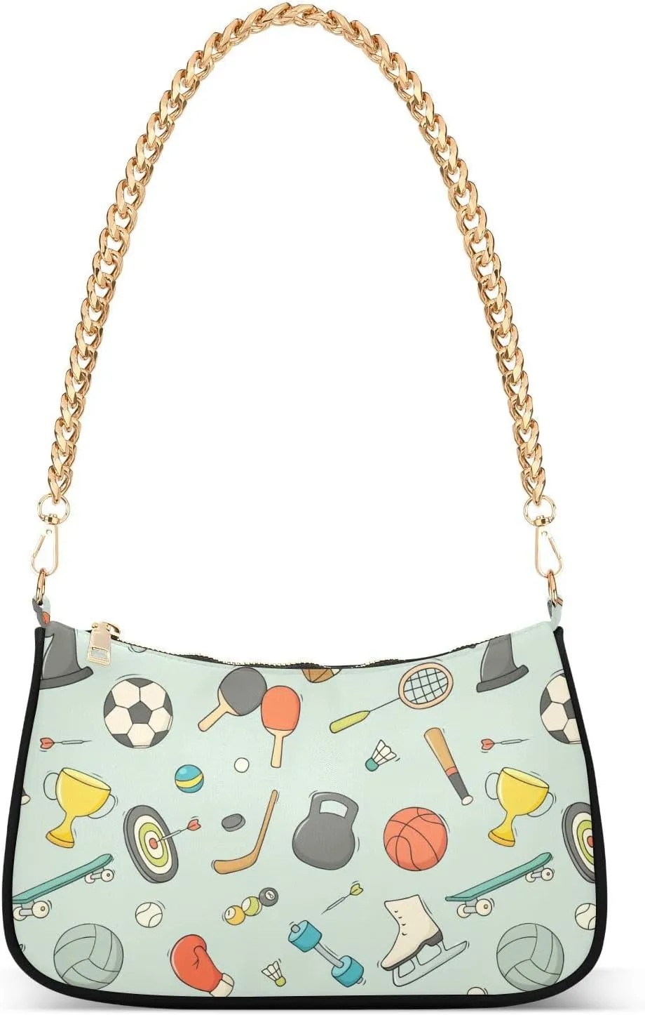 Shoulder Bag for Women Sport Games Training Equipment Hobo Purses Handbags for Women with Chain Strap