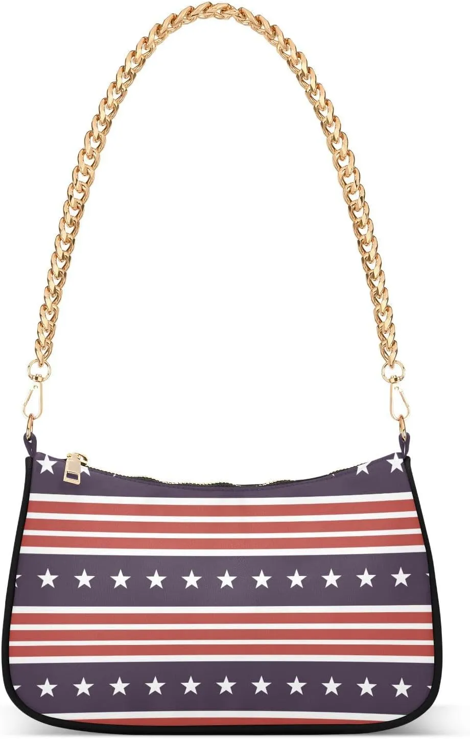 Shoulder Bag for Women Stars and Red Stripes Hobo Purses Handbags for Women with Chain Strap