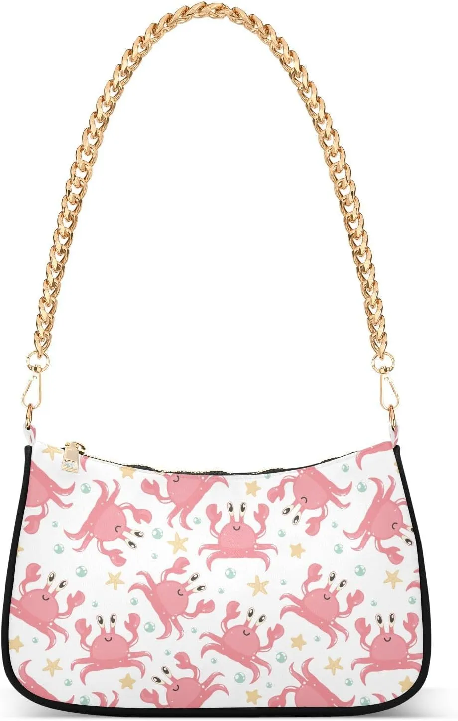 Shoulder Bag for Women Summer Cute Crab Pattern Hobo Purses Handbags for Women with Chain Strap