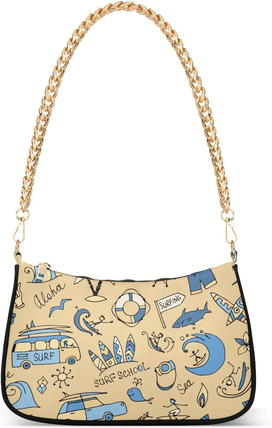 Shoulder Bag for Women Summer Surfing Seamless Hobo Purses Handbags for Women with Chain Strap