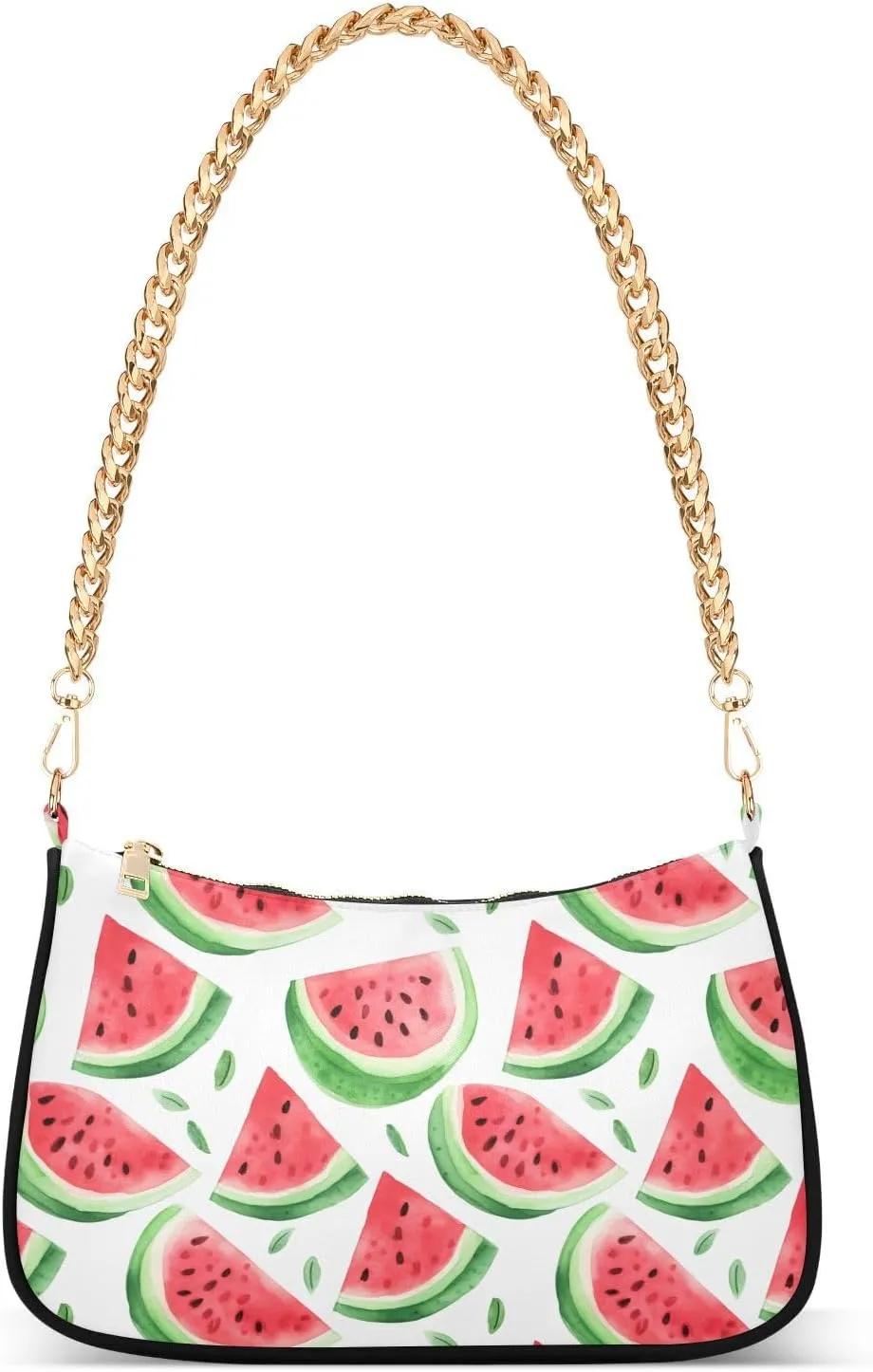 Shoulder Bag for Women Watercolor Watermelon Fruits Hobo Purses Handbags for Women with Chain Strap
