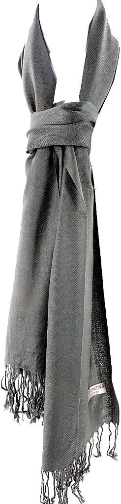 SILVERFEVER Pashmina Shawls Wraps - Large Women Scarf - Party Bridal Evening Dress Shawl - Long Wedding Fringe Scarves Wrap