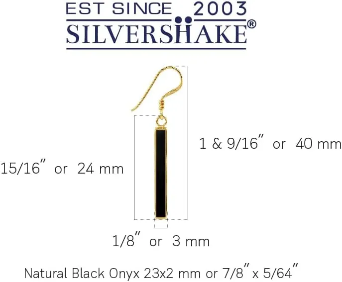 Silvershake Stone Inlay White Gold Plated or 18K Gold Plated 925 Sterling Silver Long Stick Dangle Hook Earrings Jewelry for Women