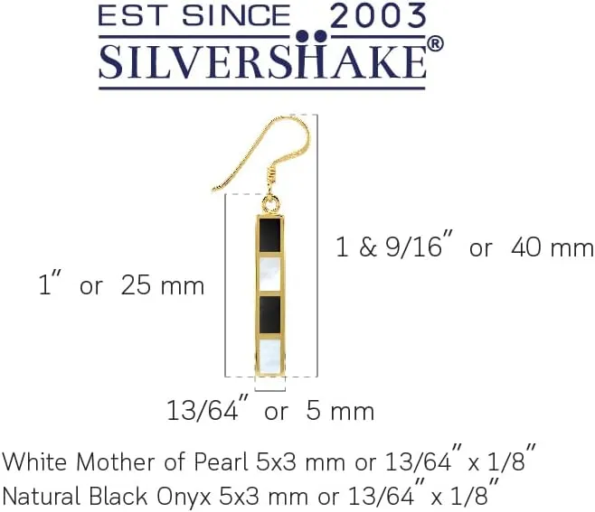 Silvershake White Gold Plated 925 Sterling Silver Long Stick Dangle Hook Earrings