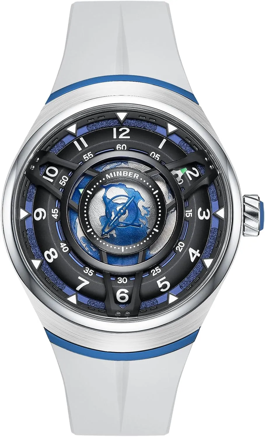 Skeleton Automatic Watch, 45mm Dial with Luminous Hands, Self Winding Watch, 3 ATM Waterproof, 316L Stainless Steel